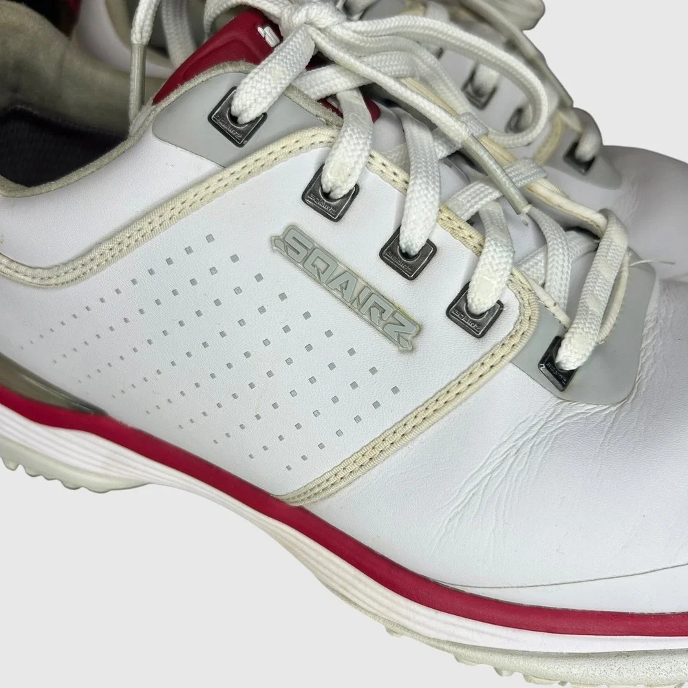 Sqairz Golfcore Performance Golf Shoes Size 9.5 Athletic Sporty White Red